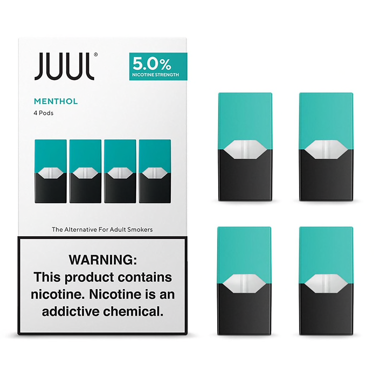 JUUL Pods 3% y 5% Paquete de 4 Coils Juul Tiendas Menthol 5%